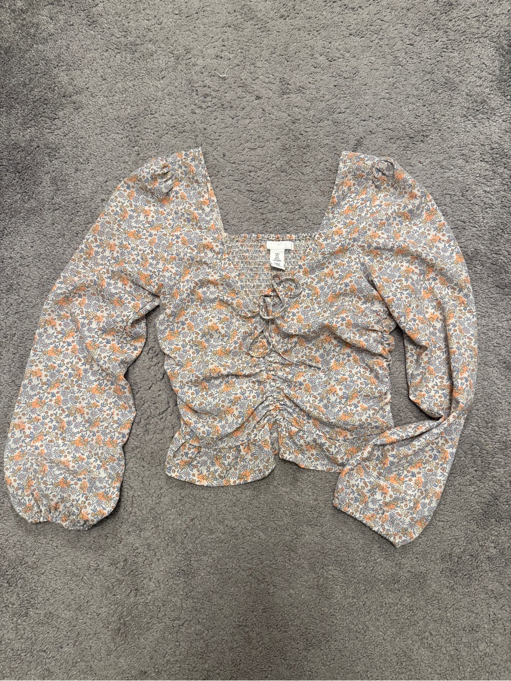 H&M Floral Smocked Peasant Top (S)